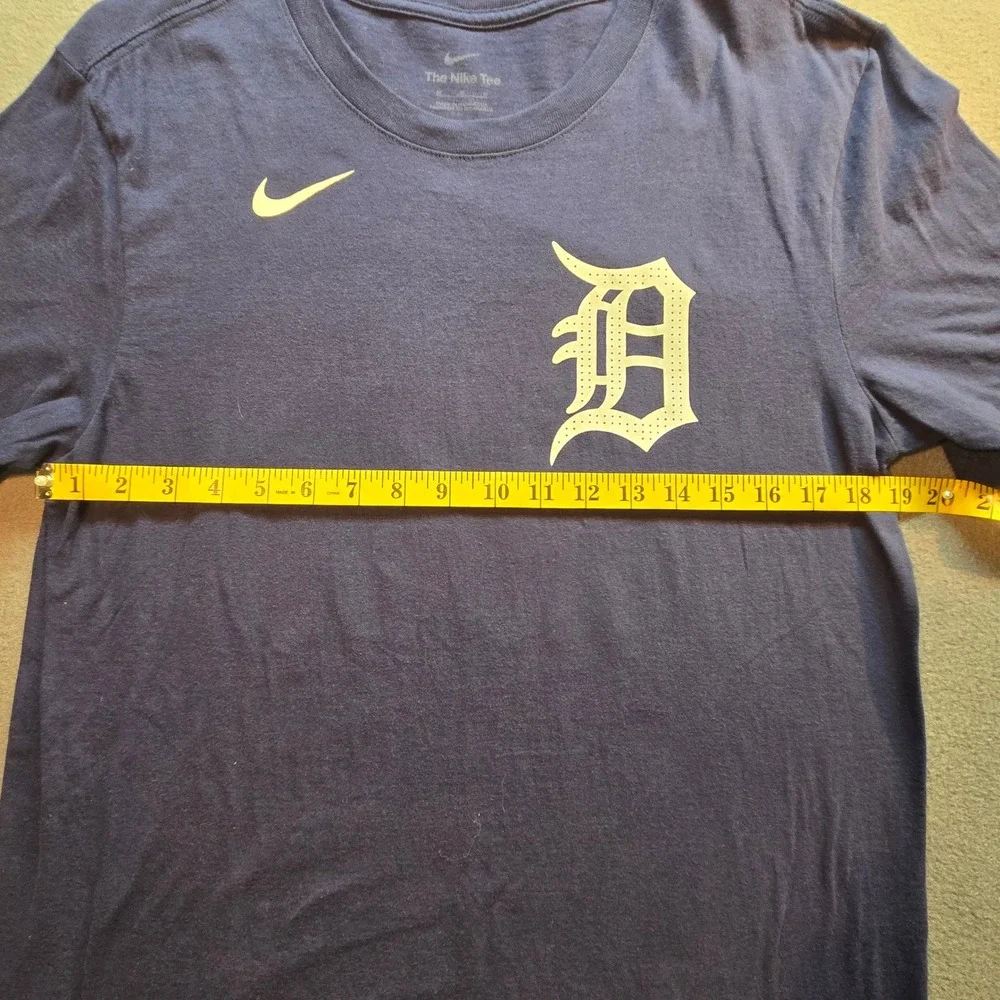 Nike Mens Detroit Tigers Kerry Carpenter #30 Navy‎ Blue Graphic T-Shirt Medium